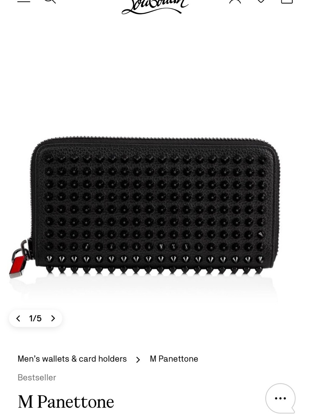 Christian Louboutin Black Spiked Zip-Around Wallet